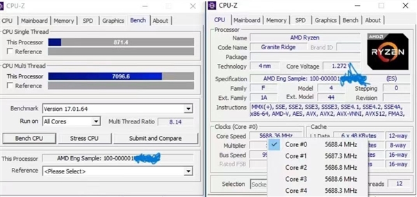 AMD Zen5首次超频！锐龙5 9600X轻松全核5.7GHz