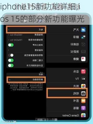 iphone15新功能详细,ios 15的部分新功能曝光
