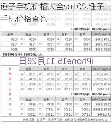 锤子手机价格大全so105,锤子手机价格查询