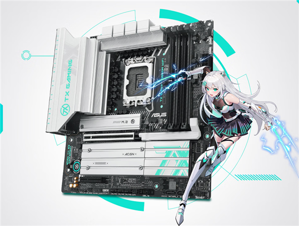 华硕TX GAMING B860M WIFI主板首发1419元:大面积月光银散热装甲