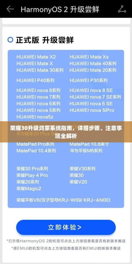 荣耀30升级鸿蒙系统指南，详细步骤、注意事项全解析