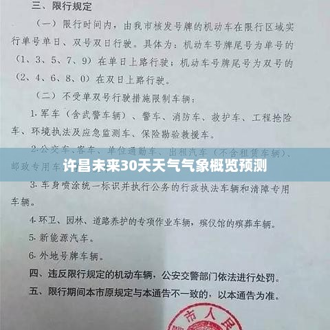许昌未来30天天气气象概览预测