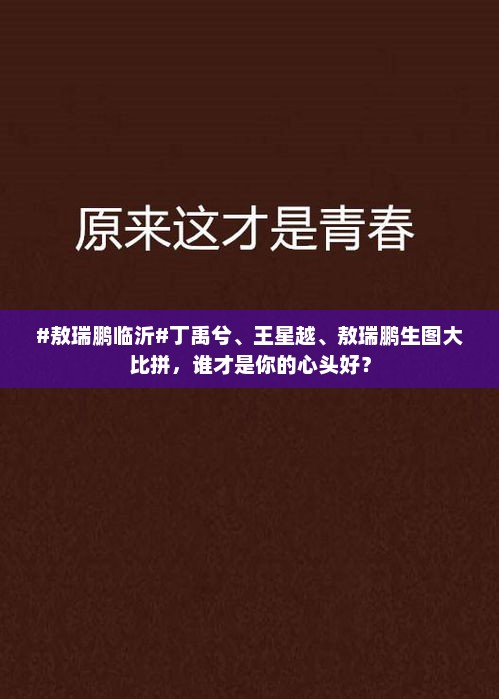 #敖瑞鹏临沂#丁禹兮、王星越、敖瑞鹏生图大比拼，谁才是你的心头好？