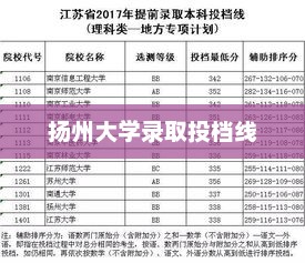 江苏扬州大学录取投档线解析与探索