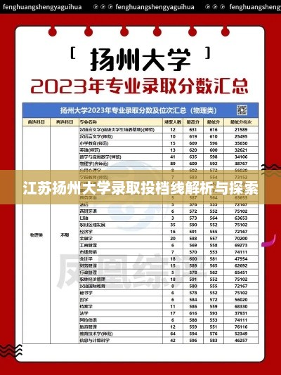 江苏扬州大学录取投档线解析与探索