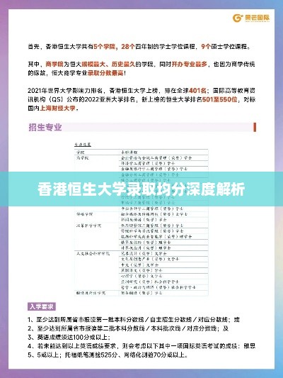 香港恒生大学录取均分深度解析
