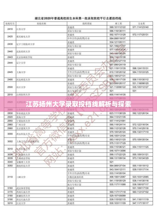 江苏扬州大学录取投档线解析与探索