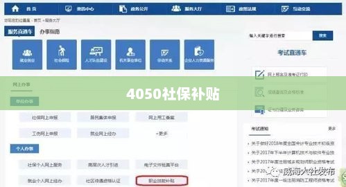 关于4050社保补贴的全面解读与申请指南