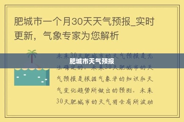 肥城市未来30天天气预报概览