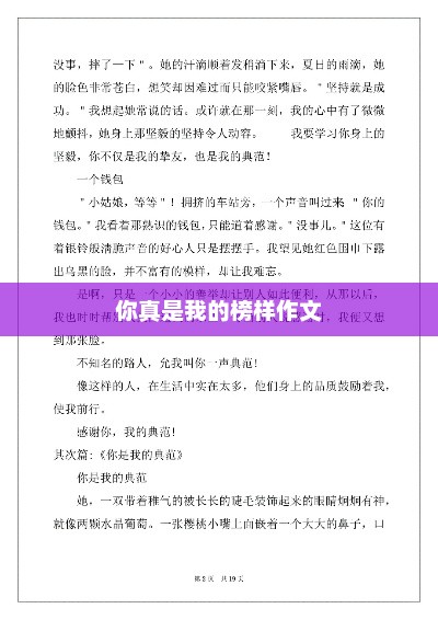 身边的榜样，你和我的故事