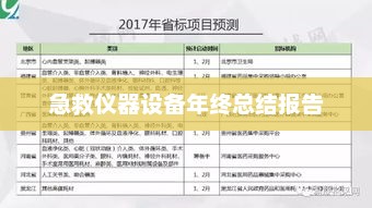 急救仪器设备年终总结报告
