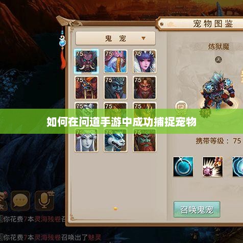 如何在问道手游中成功捕捉宠物 如何在问道手游中成功捕捉宠物