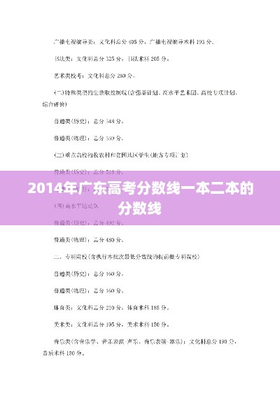2014年广东省一本、二本录取线发布
