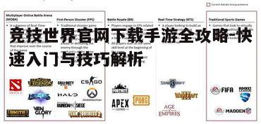 一、竞技世界官网概览