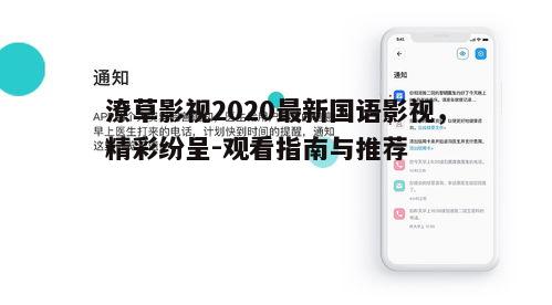 一、2020年潦草影视国语影视盘点