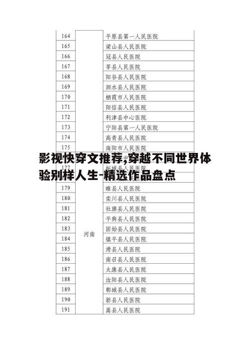 二、经典影视快穿文推荐