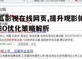 三、冬瓜影视在线网页的SEO优化策略