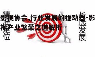一、影视协会的角色定位与作用
