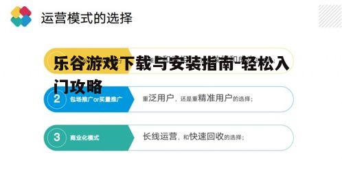 二、下载乐谷游戏的官方渠道
