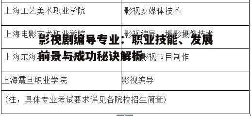 三、影视剧编导专业教育现状分析
